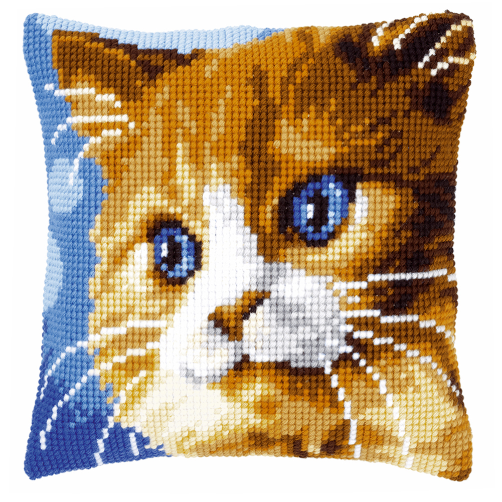

Cat - 11CT Stamped Cross Stitch Pillowcase - 40*40CM, 501 Original