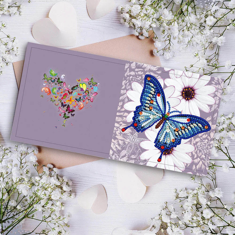 12pcs DIY Diamond Painting Greeting Cards Birthday Thanks Embroidery Postcard