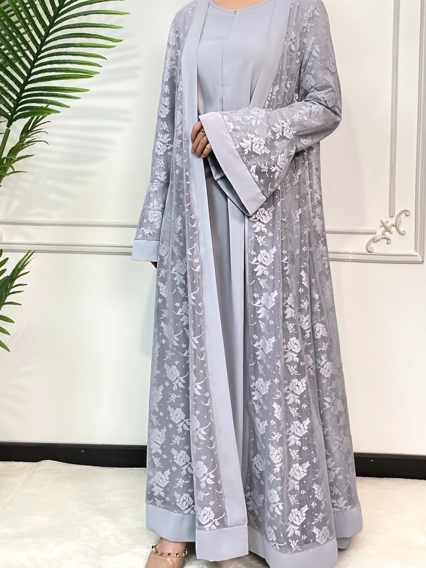 Stylish and Elegant Heavy Lace Robe Set | Oxredo Shop Ramadan Sale
