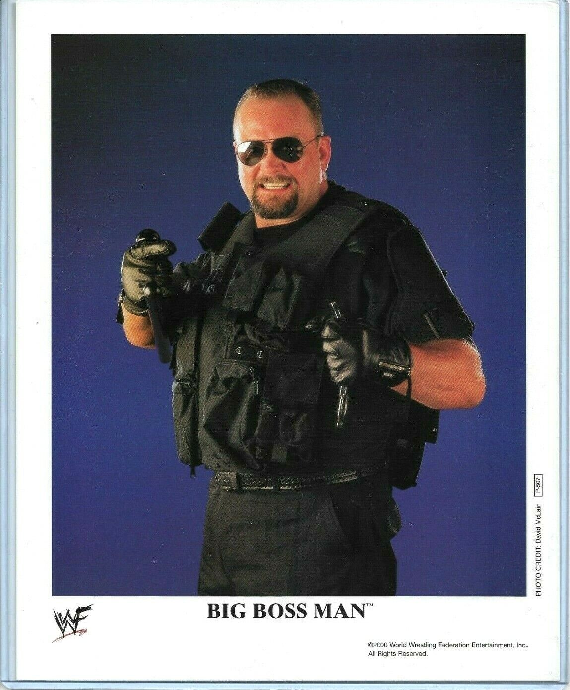 WWE BIG BOSSMAN P-507 OFFICIAL LICENSED AUTHENTIC ORIGINAL 8X10 PROMO Photo Poster painting RARE