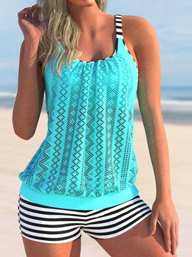 Women's Lace Stitching Resort Swimsuit Set