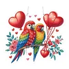 (US Only)2D Flat DIY Valentines Day Bird Diamond Art Pendant Window Hanging Art for Home