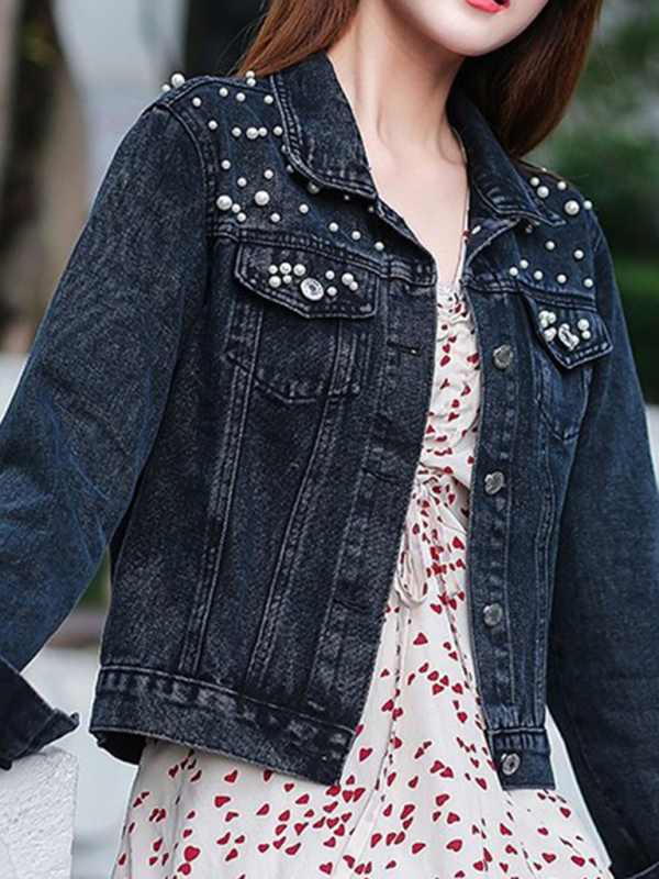 Mature Women Fashion Self-Design Sleeveless Denim Jacket