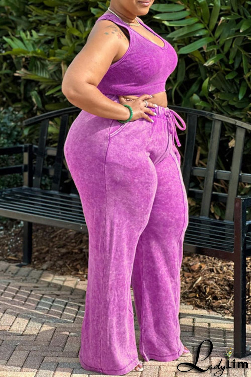 Black Gray Casual Solid Vests Pants O Neck Plus Size Two Pieces