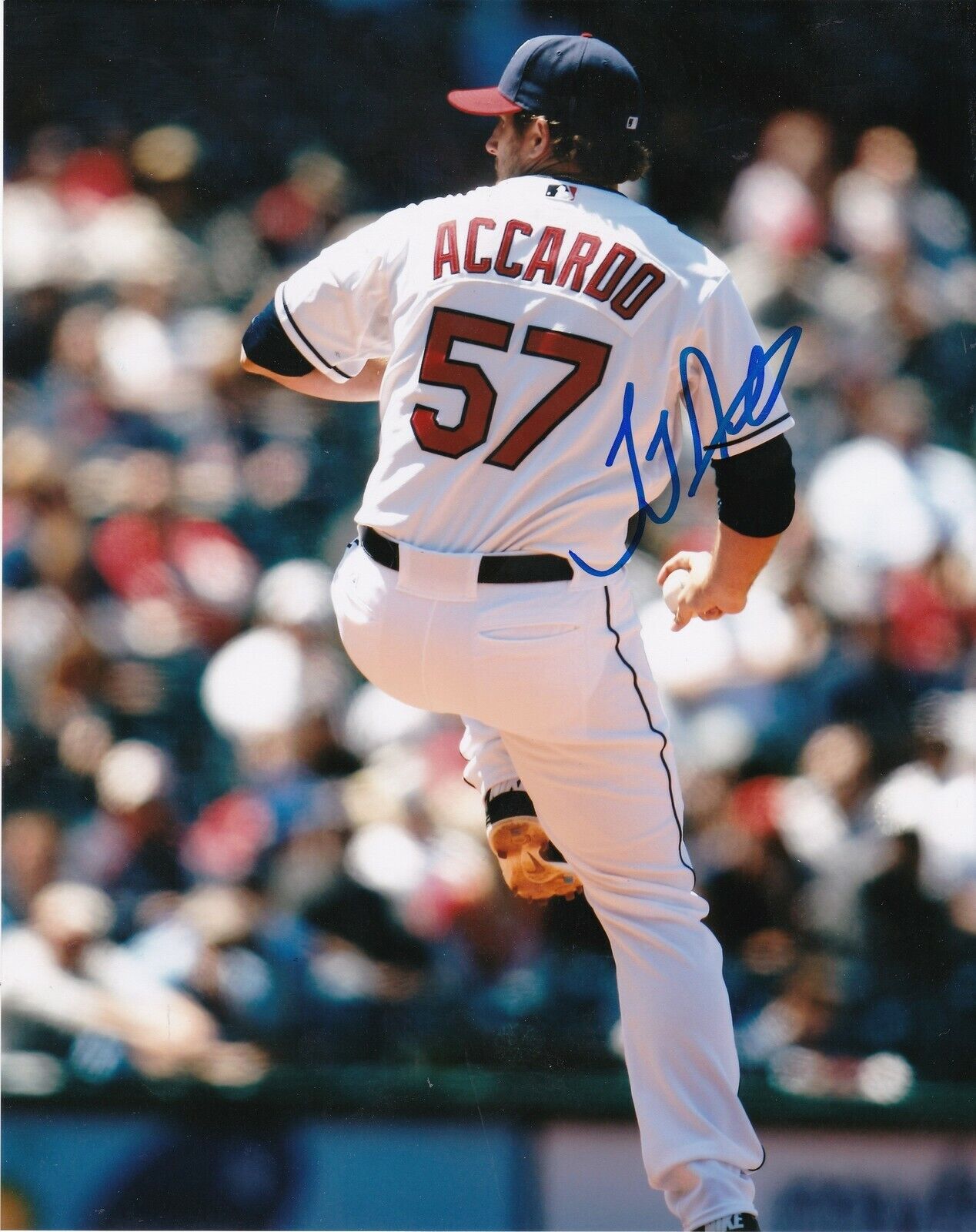 JEREMY ACCARDO CLEVELAND INDIANS ACTION SIGNED 8x10