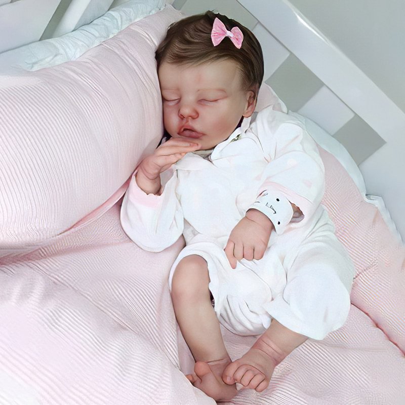 12'' Real Lifelike Asleep Reborn Baby Girl Silicone Vinyl Material Tatty