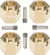 AMK 4pcs Brass Extended Wheel TRX4 Brass 6mm Wheel Hex Extended Adapter for RC Crawler TRX4 TRX-4 1/10 RC Hex Wheel Hubs Adapters (4pcs 6mm Wheel Hubs Adapters)
