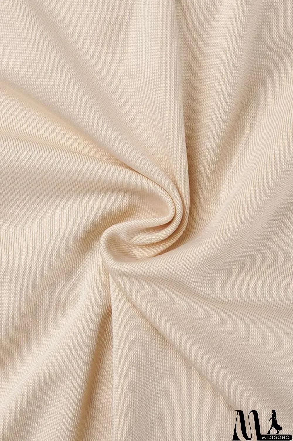 MidiSono - Apricot Fashion Sexy Solid Slit Turndown Collar Long Sleeve Dresses