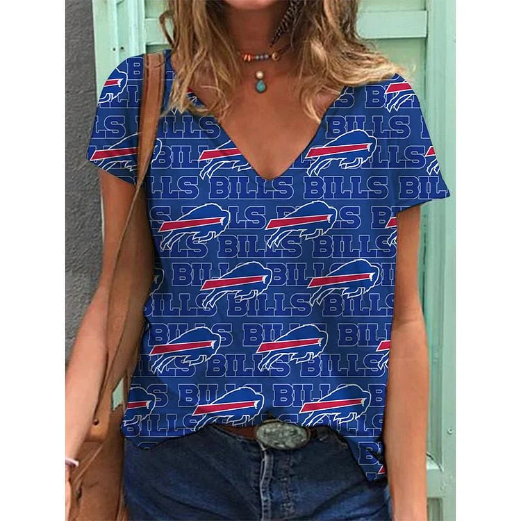 Buffalo Bills Lightweight Short Sleeve V-Neck T-Shirt