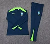 2025 Brazil Half-Pull Training Suit Royal Blue Football Shirt 1:1 Thai Quality Set