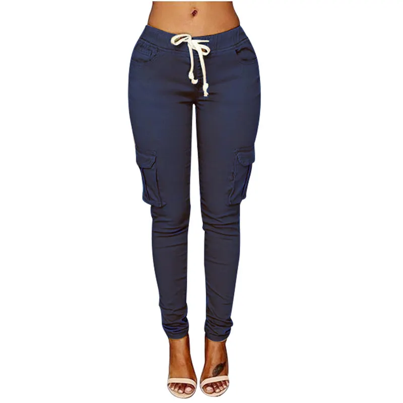 Brownm Bullet Pencil Women's Drawstring Lace Casual Pants