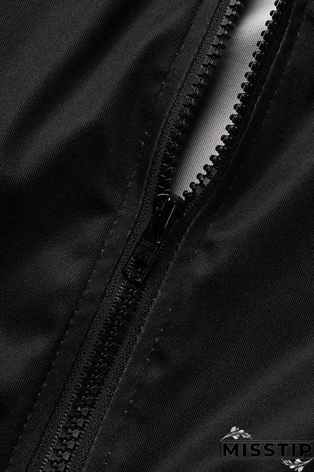 Black Casual Print Basic Hooded Collar Long Sleeve Two Pieces