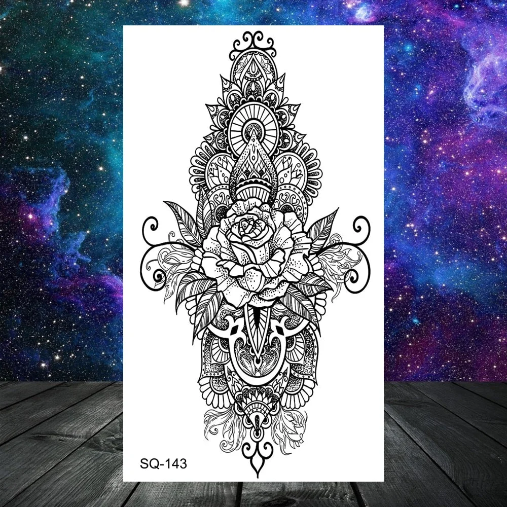 3D Universe Planet Temporary Tattoos For Women Adult Kids Girl Lotus Moon Outer Space Fake Tattoo Neck Arm Hands Small Tatoos