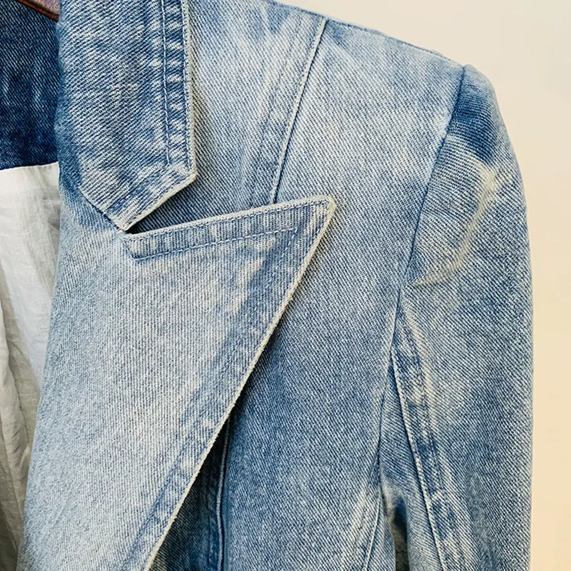 Nigikala Nigikala Star New Body Repair Double Buckle Lion Buckle Denim Suit Jacket