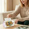 (24cm)Diamond Art Tissue Box Cover DIY PU Desktop(SweetBees and Flowers)