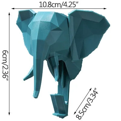 Plastic Creative Animal Head Key Holder Home Decoration Elephant Antlers Hang Hooks for Keys Bathroom Wall Hangers Coat Hook