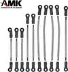 AMK 10 Pcs Metal TRX4 Links Set Suspension Steering Linkage Panhard Bar for 1/10 Scale RC Crawler 324mm Wheelbase TRX-4 Defender