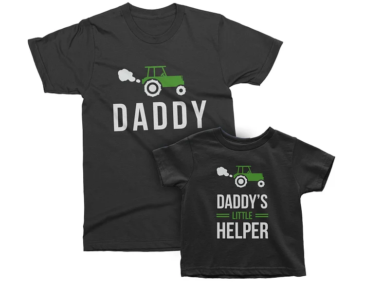 Round Neck Farm Tractors Dad&Son Shirt|S15