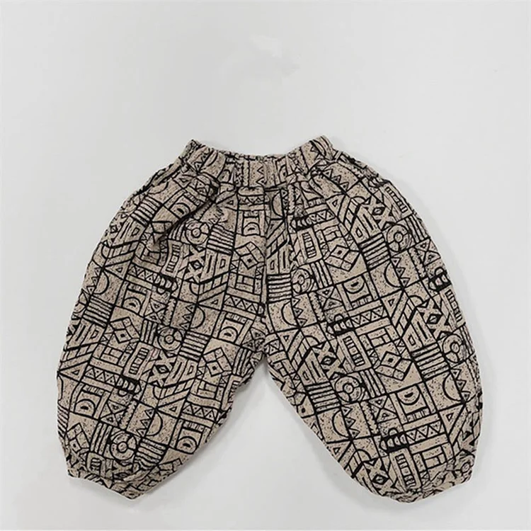 Toddler Geometric Printed Loose Design Jogger Pants