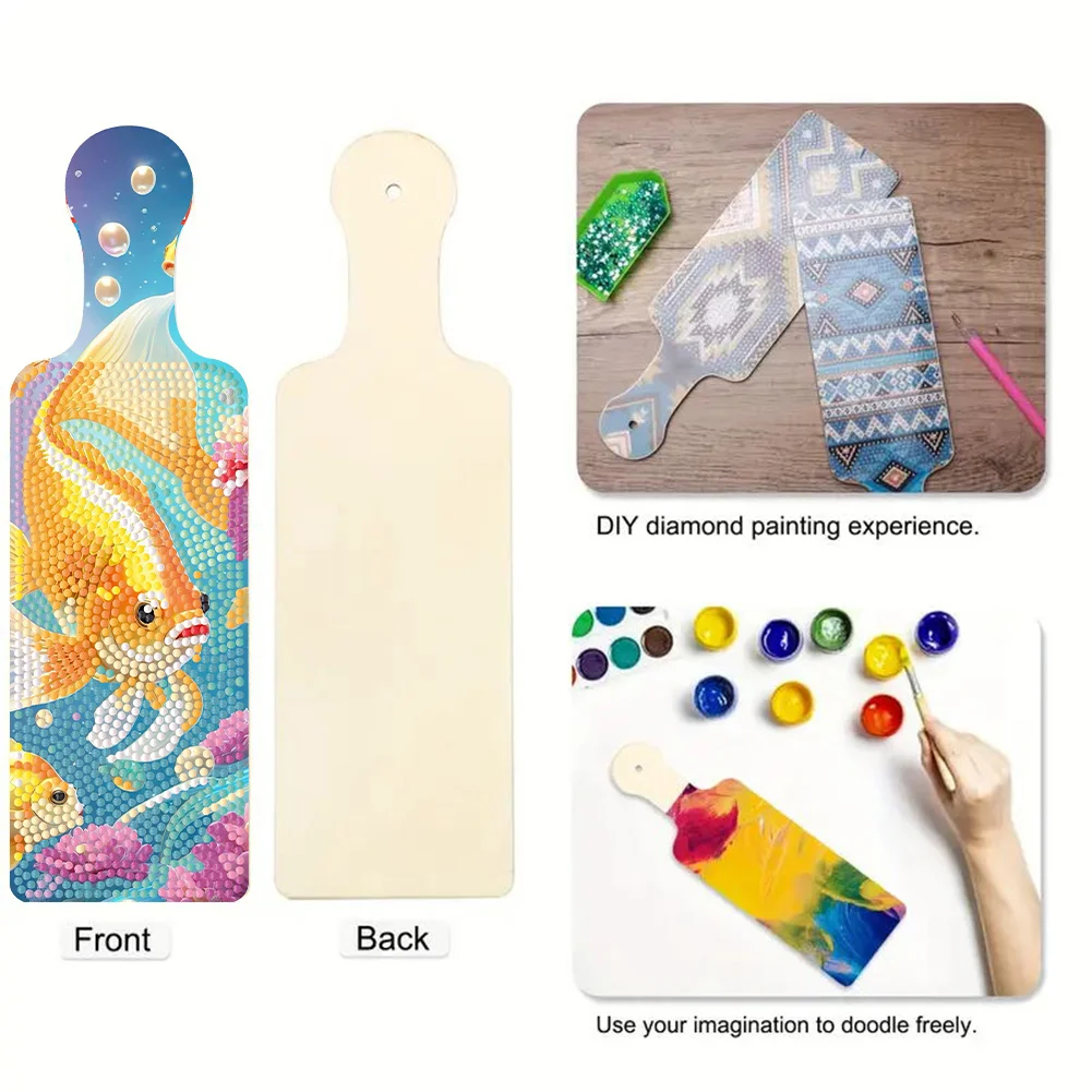 4Pcs DIT Landscape Wooden 5D Diamond Painting Serving Tray Art Craft for Home Decor