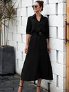 Button Shirt Collar Maxi Dress
