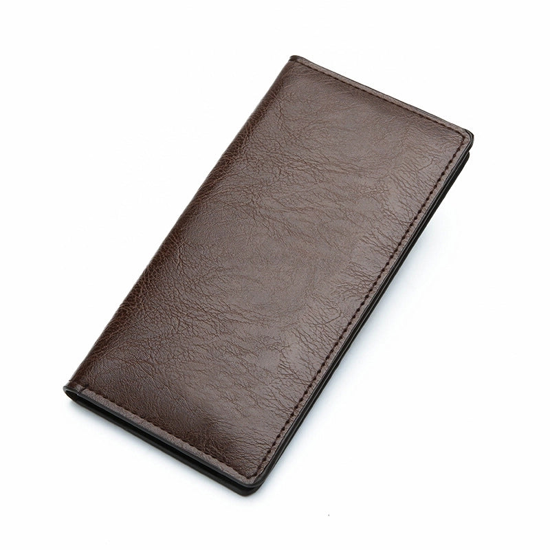 Men’s Solid Color Pu Leather Open Small Wallets Long Wallets