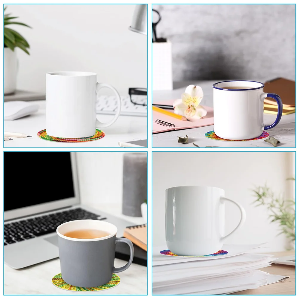 8pcs DIY Typology Art Acrylic Diamond Painting DIY Coaster for Adults Kids