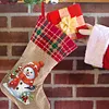 Peinture en diamant DIY, bas de No&euml;l suspendus, chaussettes de No&euml;l de grande capacit&eacute;, porte-pendentif r&eacute;sistant, sacs de rangement cadeaux pour la d&eacute;coration familiale de No&euml;l (bonhomme de neige et oiseau)
