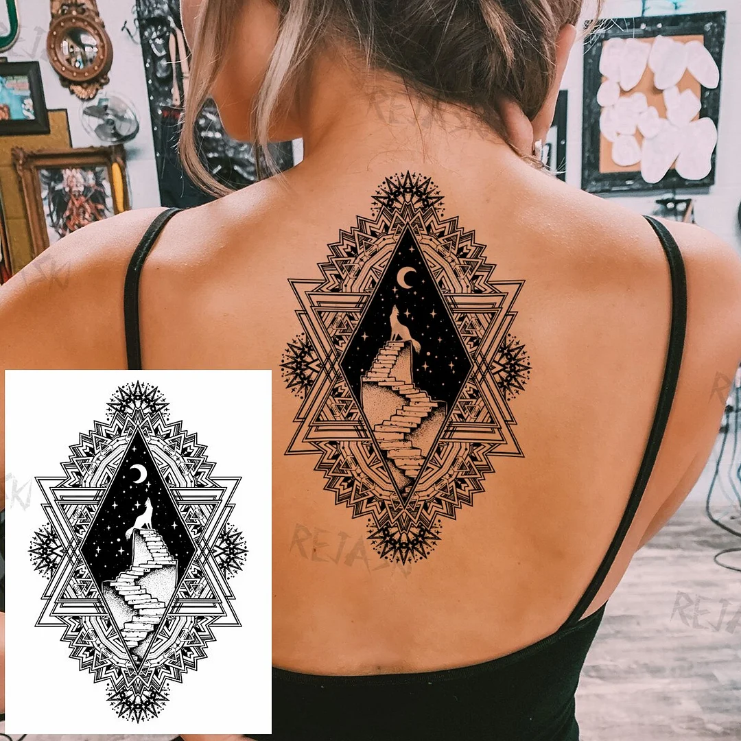 Sdrawing Butterfly Rose Flower Temporary Tattoos For Women Men Leopard Reindeer Henna Clown Fake Tatoos Waterproof Tattoo Stickers