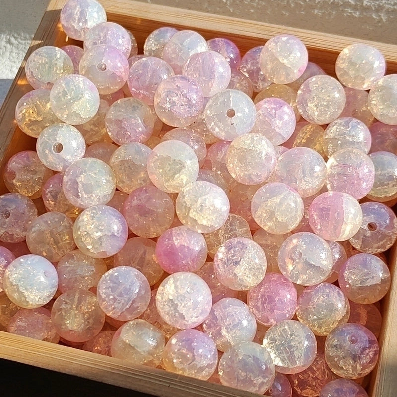 New 8/10mm Water Dyed Protein Jade Broken New Chinese Style Gold Sprinkling Glass Bead DIY Bracelet Ornament Straight Hole Beads Loose Beads