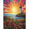 Sunrise Sea Lighthouse-Full Round Diamond Painting 50*65CM