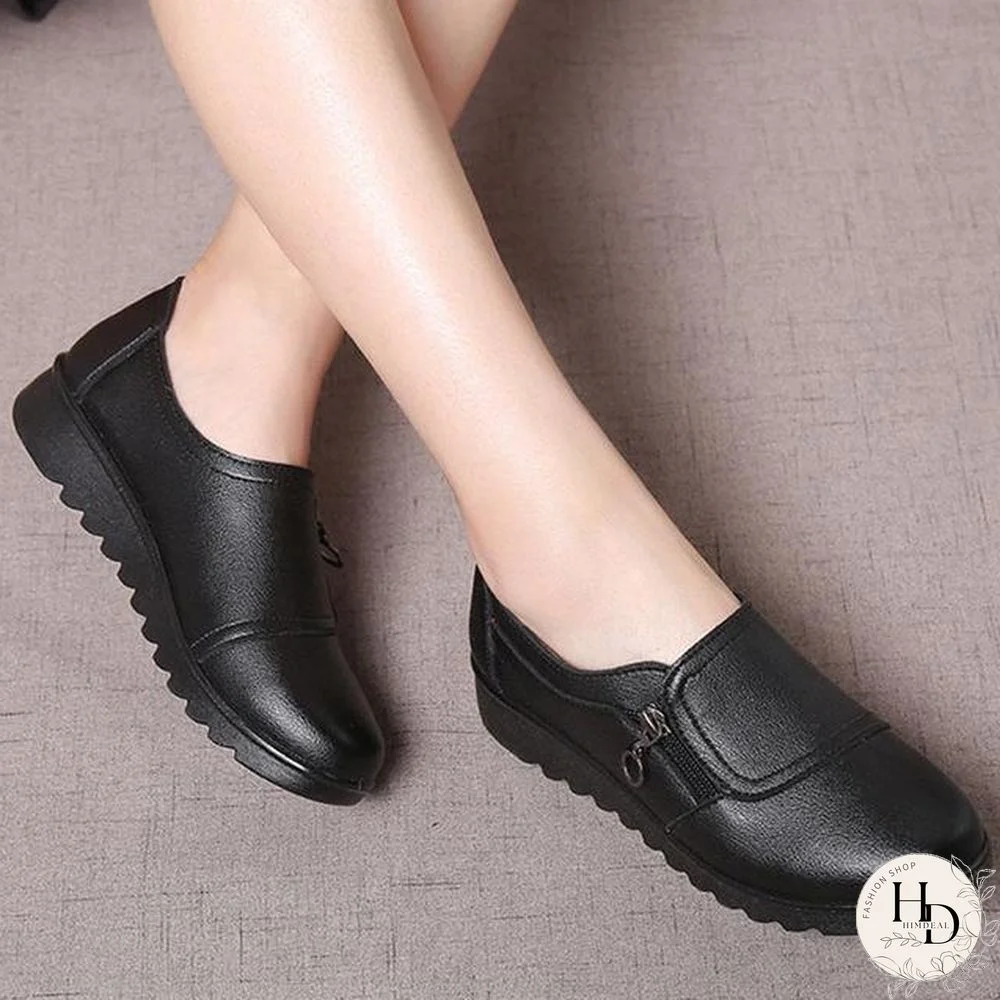 Women Leather Slip on Loafers Anti Slip Moccasins Ladies Flats Shoes
