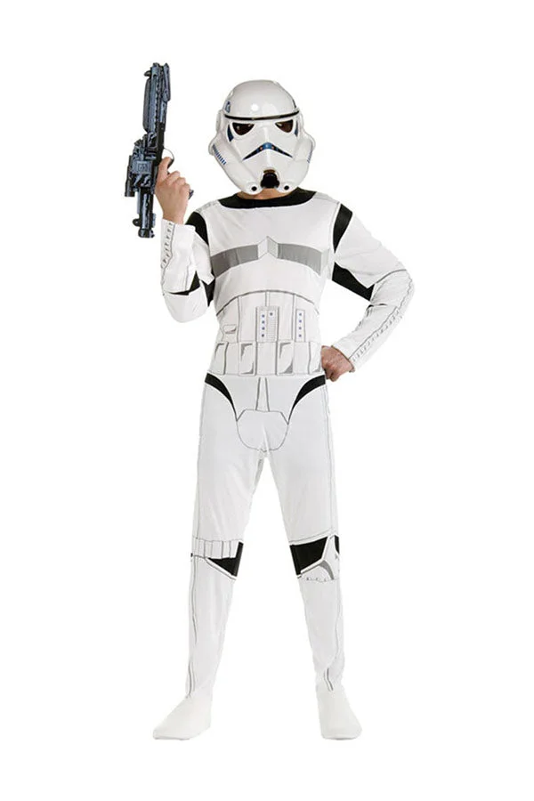 Classic Halloween Cosplay Star Wars Stormtrooper Kids Costumes White-elleschic