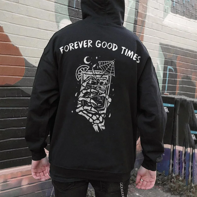 Forever Good Times Print Classic Men’s Hoodie -  UPRANDY
