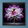 Fille Aux Fleurs-Perceuse Ronde Peinture Diamant-40*40CM