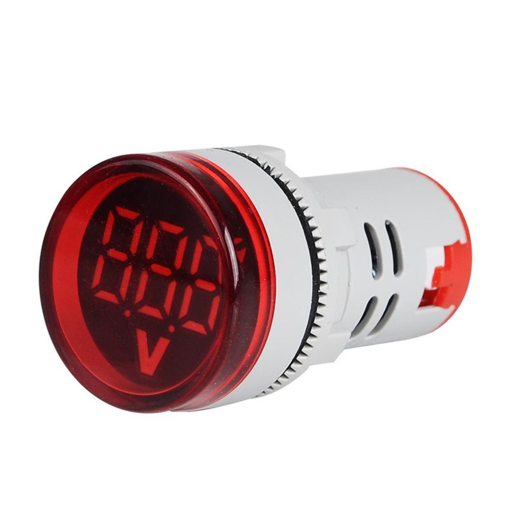 

220V AC 22mm Round LED Digital Display Voltage Meter Ampermeter Monitor, Red, 501 Original