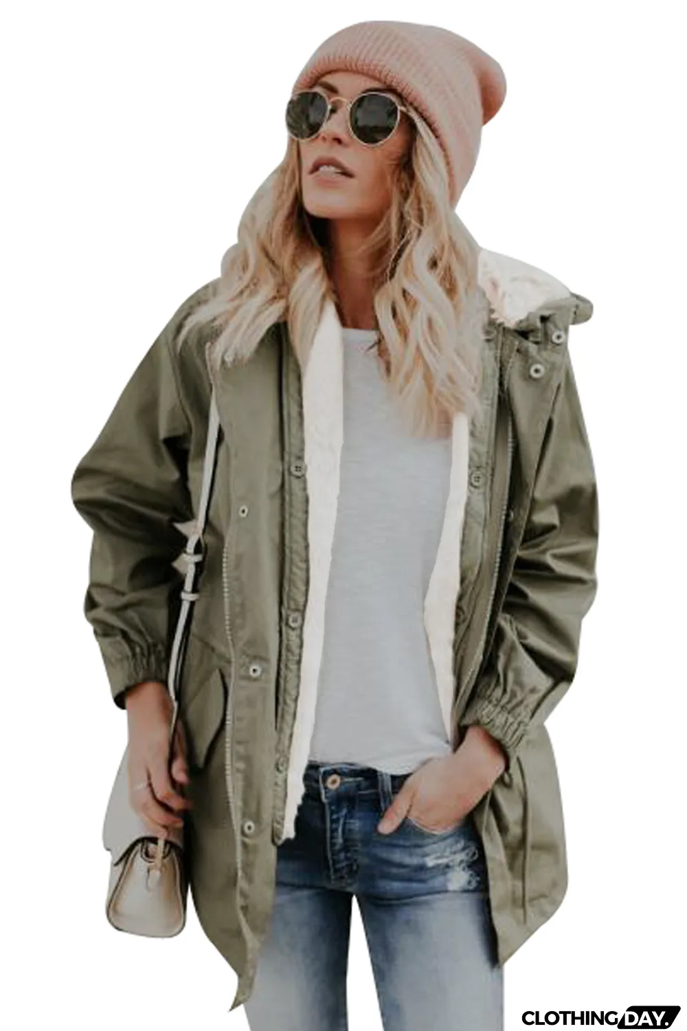 Army Green Faux Fur Jacket