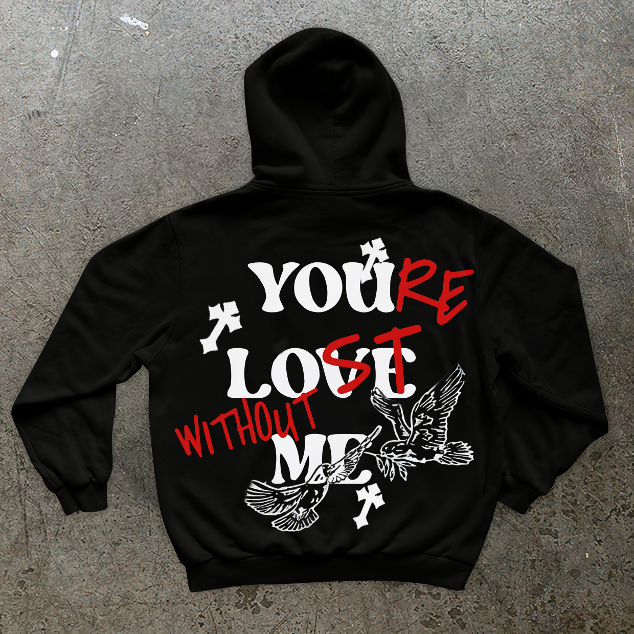 Loveciss®/ Faith x “You’re Lost Without Me” Long Sleeve Fleece-lined Hoodie