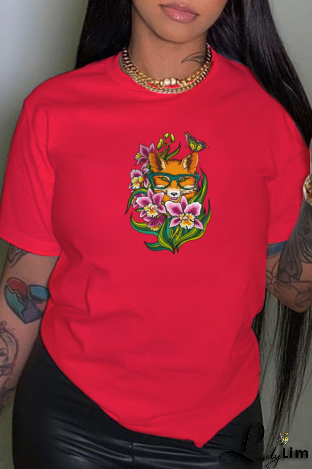 White Casual Simplicity Print Patchwork O Neck T-Shirts