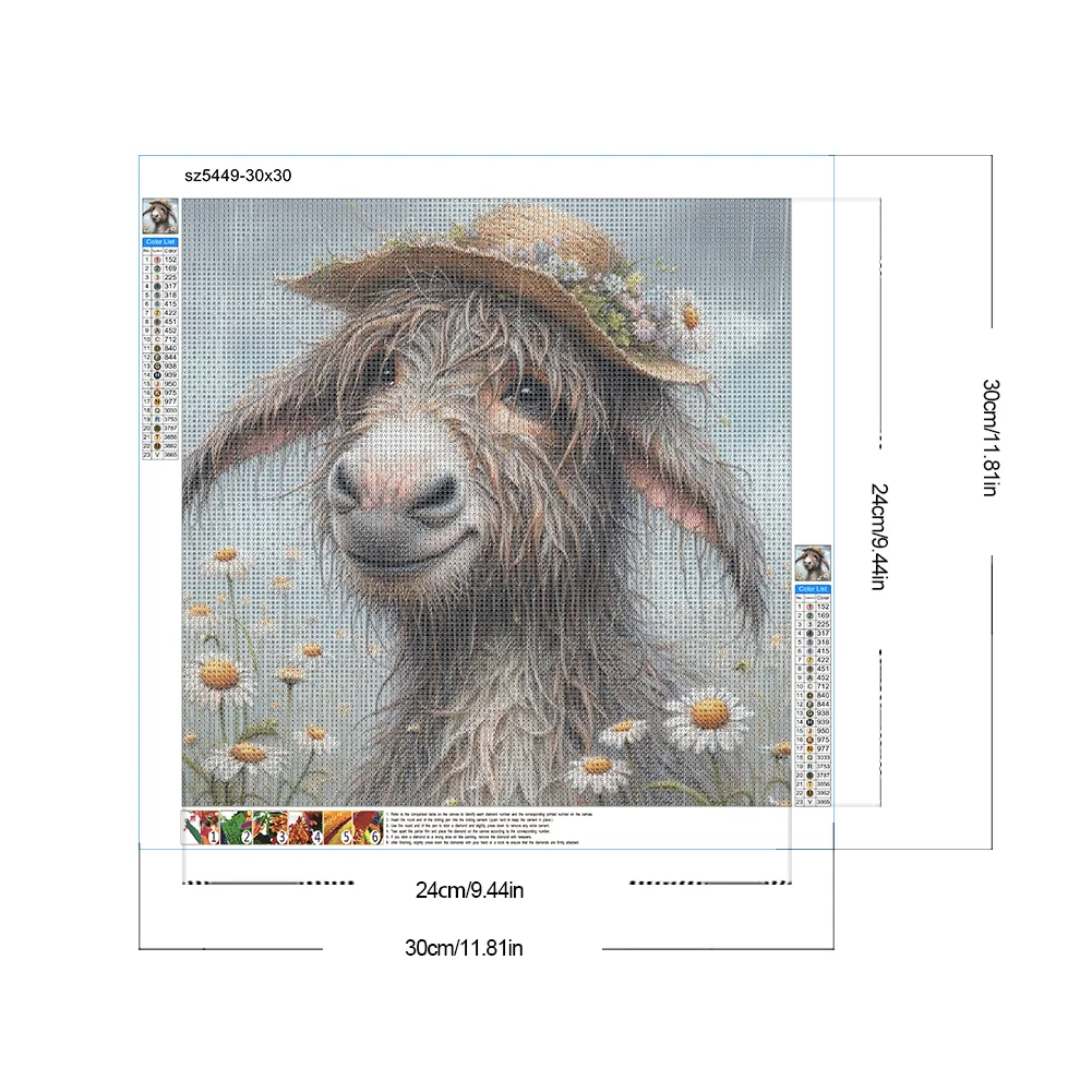 Diamond Painting - Full Round Drill - Donkey(Canvas|30*30cm)