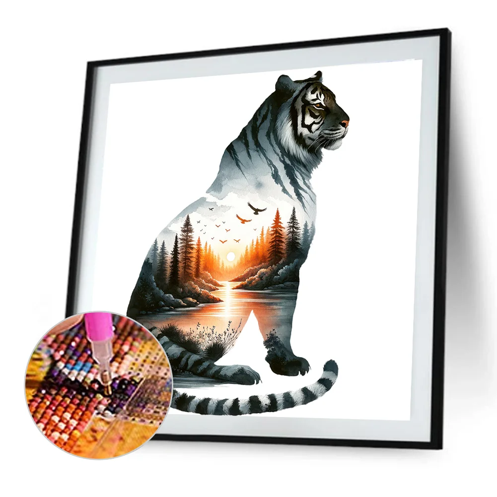 Diamond Painting - Full Round Drill - Tiger(Canvas|30*30cm)