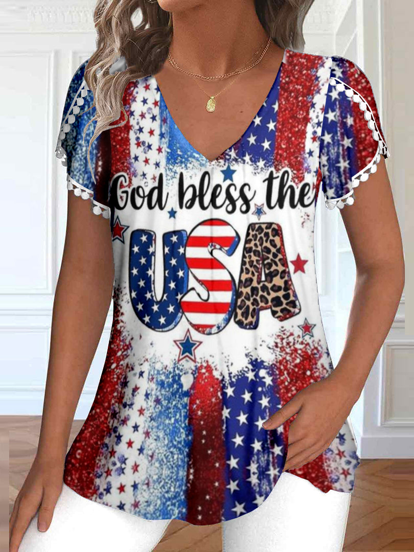 Women Long Sleeve V-neck Graphic Floral Printed Top