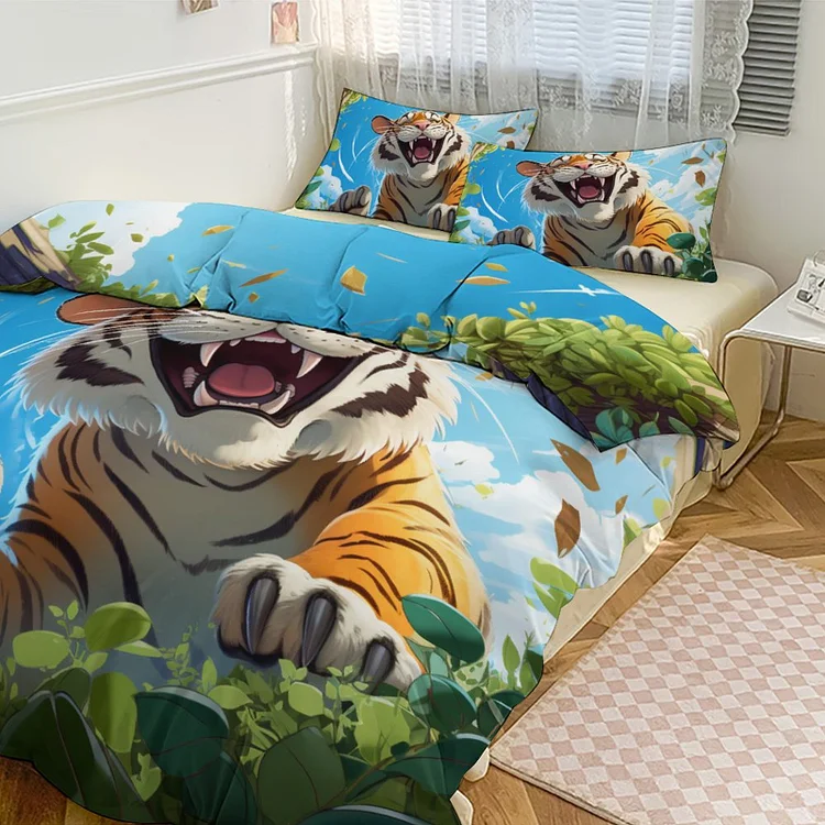 3-Piece Bedding Set (1 Duvet Cover + 2 Pillow Shams) ANIMAL BEAST TIGER  customized, personalized, gift