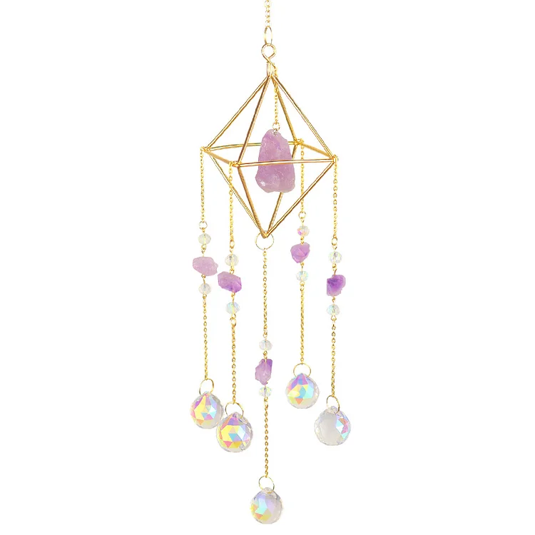 Crystal Light Catching Jewelry Wind Chime Diamond Coloured Bead Pendant