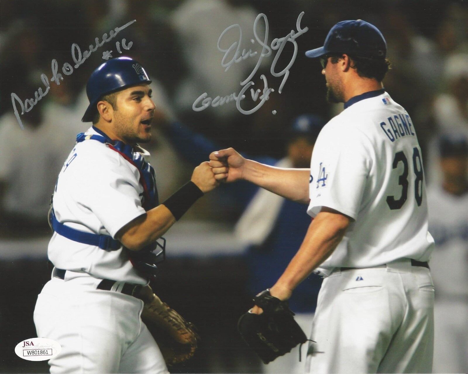 Eric Gagne & Paul Loduca Signed Los Angeles Dodgers 8X10 Photo Poster painting JSA# W801861