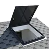 [US Local Warehouse] Roof Hatch Skylight Roof Caps Aluminum Frame Galvanized Sheet 80x80cm with Switch Type Handle Loft Ventilation Roof Access Hatch Cover Plate Rooftop Hatch Cover Plate for Wellhead Lid/Cellar Cover