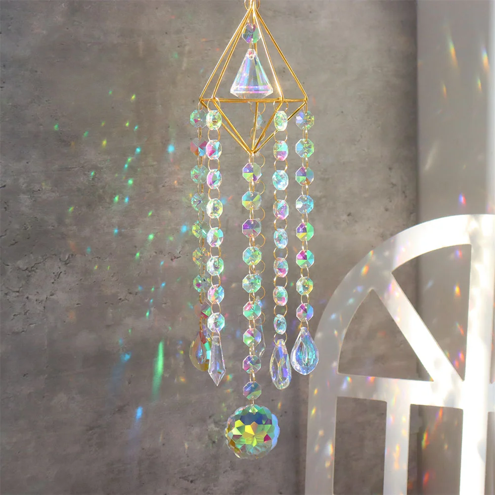 Wind Chime Pipa Prisms Crystals Catcher Hanging Drop Chandelier Ornaments
