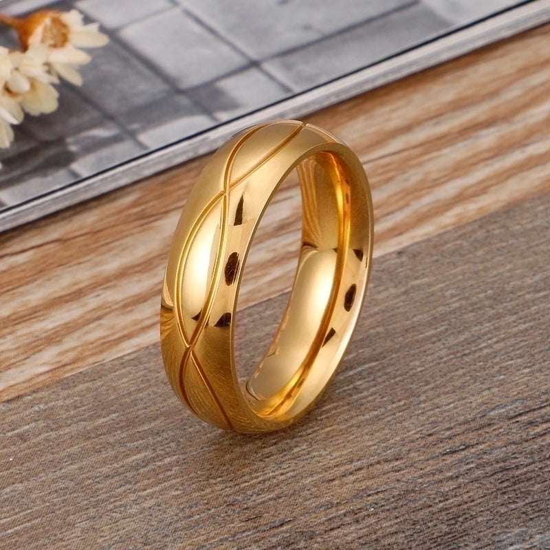 Titanium Steel 18K Gold Plated Korean Style Geometric Rings