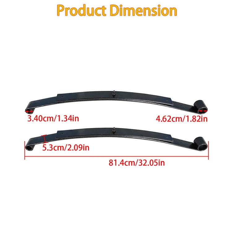 SEBLAFF Golf Cart Heavy Duty Rear RXV 2-Leaf Spring Kit 603498 with U Blot Bushing & Sleeves Replacement for E-Z-GO RXV Golf Cart 2008 & UP