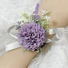 10PCS Violet Purple Wedding Catering Bridal Groom Guests Corsage Boutonniere Wrist Artificial Flower Bouquets
